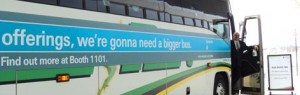 Photo: Graphics on side of bus